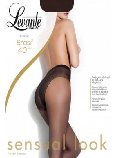 Тонкие колготки с ажурными трусиками Levante Brasil 40 den