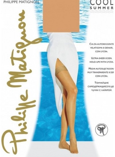 Чулки женские тонкие  Philippe Matignon Cool Summer 8 den bas-jarretiere